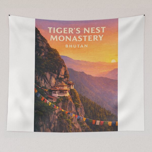 Item preview, Tiger's Nest Monastery Paro Taktsang Cliffside Temple in Bhutan designed and sold by Places On Earth.
