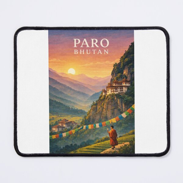 Item preview, Paro Valley with Taktsang Monastery and Himalayan Prayer Flags designed and sold by Places On Earth.