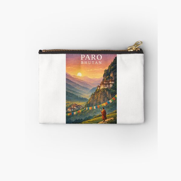 Item preview, Paro Valley with Taktsang Monastery and Himalayan Prayer Flags designed and sold by Places On Earth.
