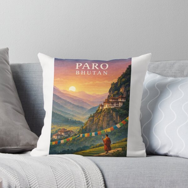 Item preview, Paro Valley with Taktsang Monastery and Himalayan Prayer Flags designed and sold by Places On Earth.