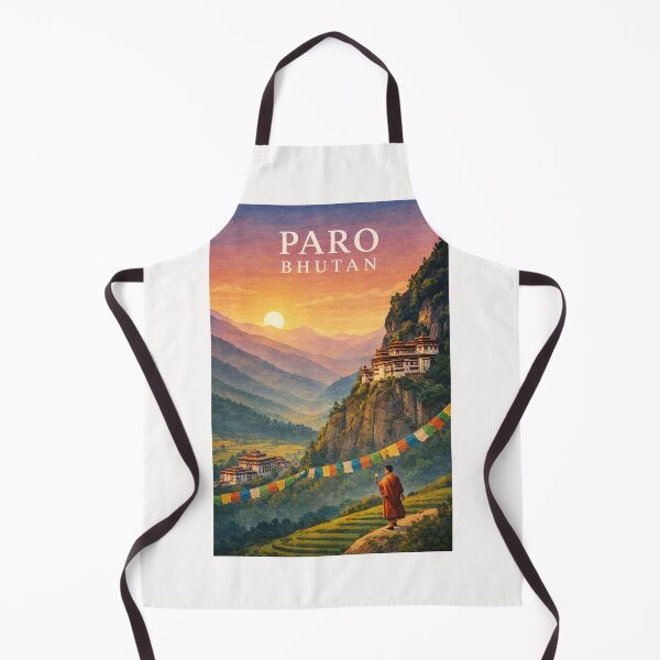 Item preview, Paro Valley with Taktsang Monastery and Himalayan Prayer Flags designed and sold by Places On Earth.