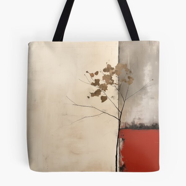 Item preview, Japandi abstract minimalist nature with red accent designed and sold by filigreedigital.