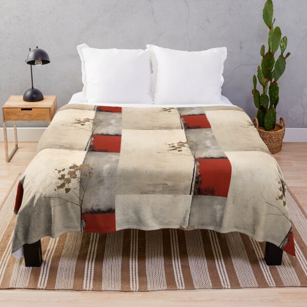 Item preview, Japandi abstract minimalist nature with red accent designed and sold by filigreedigital.