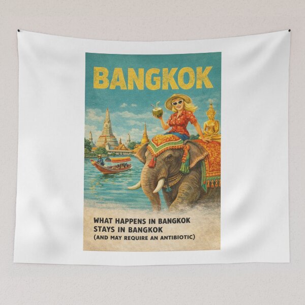 Item preview, Bangkok Thailand Chao Phraya River Wat Arun Elephant Temple Travel designed and sold by Aryabek.