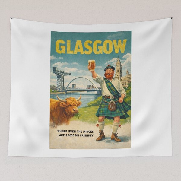 Item preview, Glasgow Scotland River Clyde Finnieston Crane George Square designed and sold by Aryabek.