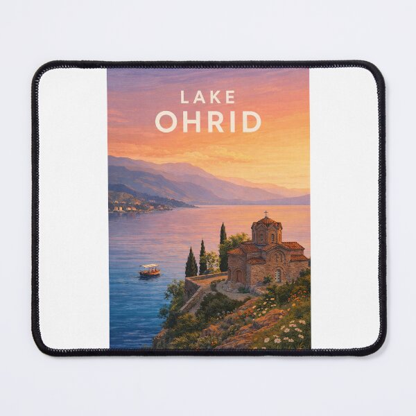 Item preview, Lake Ohrid North Macedonia UNESCO Lakeside Monastery Landscape designed and sold by Aryabek.