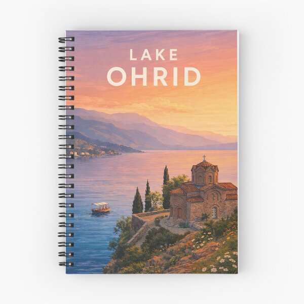 Item preview, Lake Ohrid North Macedonia UNESCO Lakeside Monastery Landscape designed and sold by Aryabek.