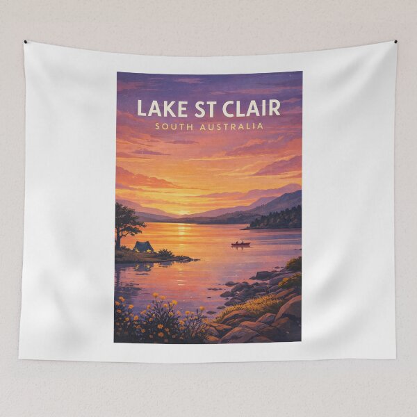 Item preview, Lake St Clair South Australia Outback Sunset Waterscape designed and sold by Aryabek.