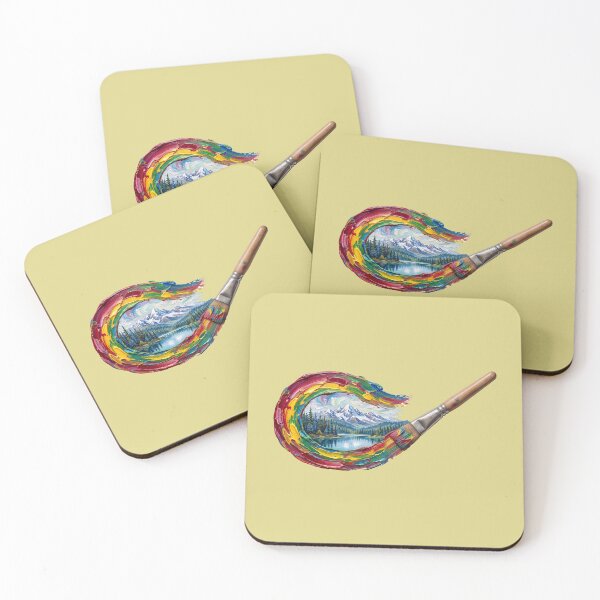 Item preview, Bob Ross Colorful Paintbrush Landscape | The Joy of Painting Art Design designed and sold by Karamram Studio.