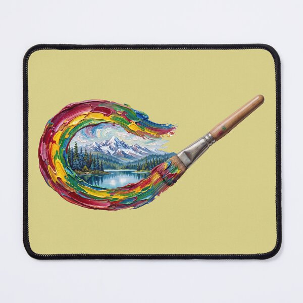 Item preview, Bob Ross Colorful Paintbrush Landscape | The Joy of Painting Art Design designed and sold by Karamram Studio.