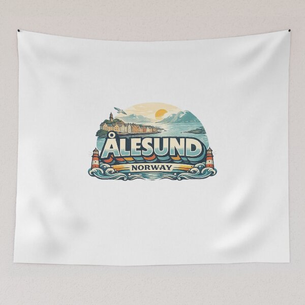 Item preview, Ålesund Norway Sunnmøre Fjord Coastal Skyline designed and sold by Aryabek.