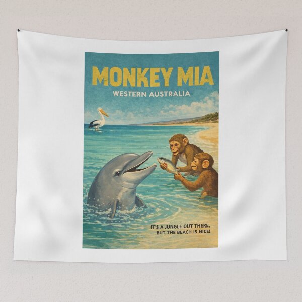 Item preview, Monkey Mia Shark Bay Western Australia Dolphin Coast designed and sold by Aryabek.
