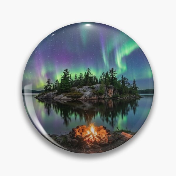 Item preview, Northern Lights Lakeside Campfire designed and sold by Adventure Ambience Studio.