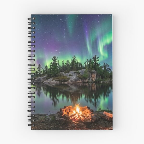 Item preview, Northern Lights Lakeside Campfire designed and sold by Adventure Ambience Studio.