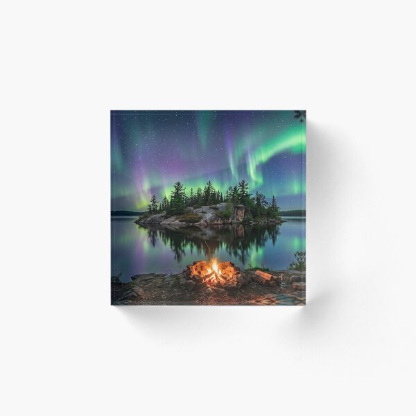 Item preview, Northern Lights Lakeside Campfire designed and sold by Adventure Ambience Studio.