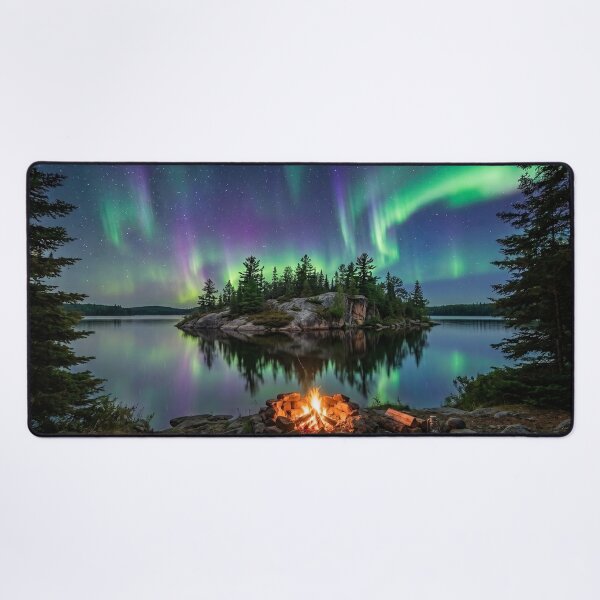 Item preview, Northern Lights Lakeside Campfire designed and sold by Adventure Ambience Studio.