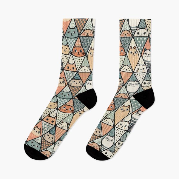Item preview, Cozy Geometric Cat Triangle Pattern designed and sold by Jackal's Box of Chaos.