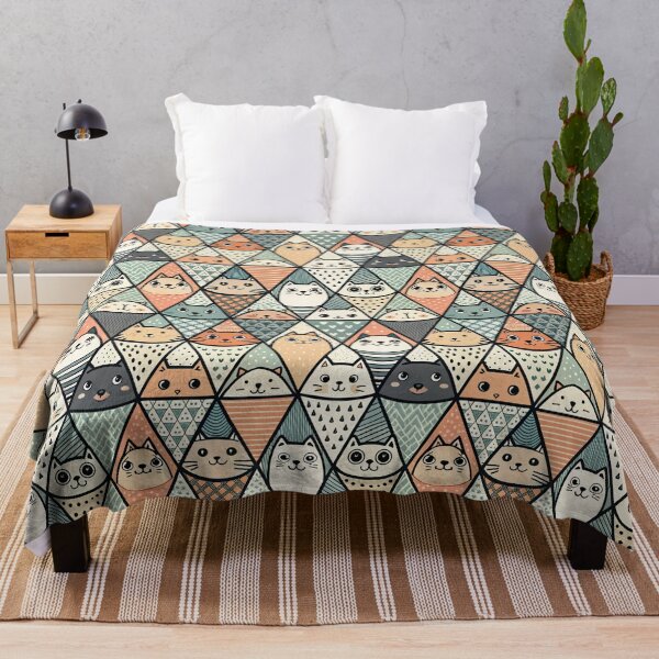 Item preview, Cozy Geometric Cat Triangle Pattern designed and sold by Jackal's Box of Chaos.