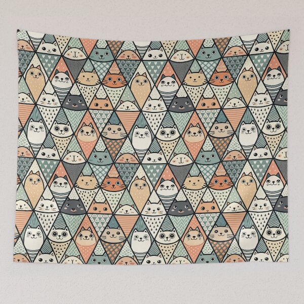 Item preview, Cozy Geometric Cat Triangle Pattern designed and sold by Jackal's Box of Chaos.