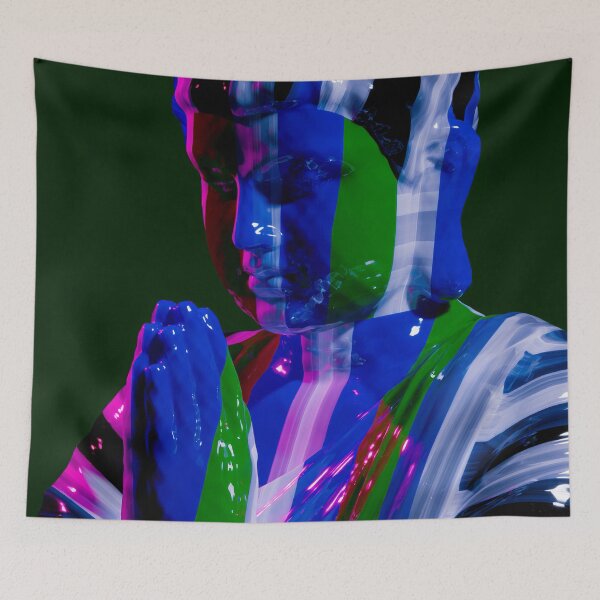 Item preview, Neon Abstract Prayer Portrait designed and sold by bubblegoth.