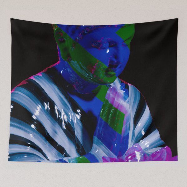 Item preview, Neon Glitch Buddha With Lotus designed and sold by bubblegoth.