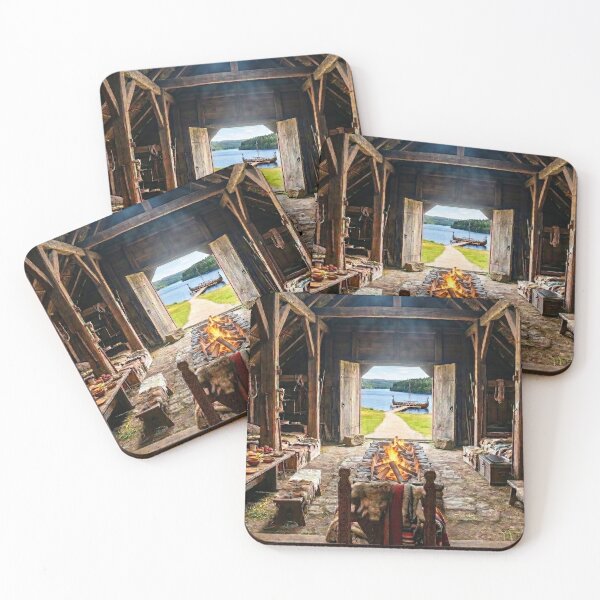 Item preview, Rustic Viking Longhouse Interior with Firepit designed and sold by Adventure Ambience Studio.