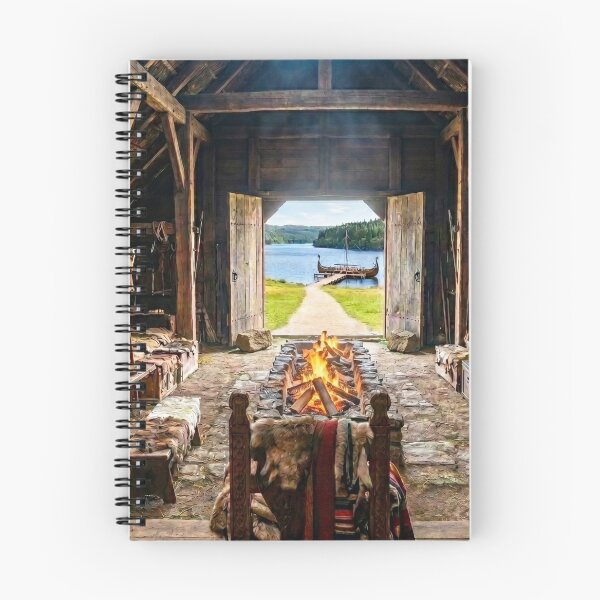 Item preview, Rustic Viking Longhouse Interior with Firepit designed and sold by Adventure Ambience Studio.
