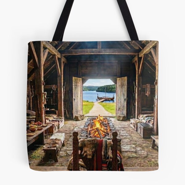 Item preview, Rustic Viking Longhouse Interior with Firepit designed and sold by Adventure Ambience Studio.