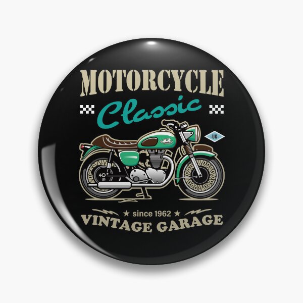 Item preview, Candy Color Vintage Motorcycle - Retro Classic Bike Illustration_GREEN_BK designed and sold by AckeeWolf.