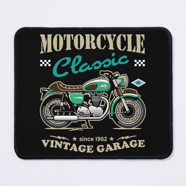 Item preview, Candy Color Vintage Motorcycle - Retro Classic Bike Illustration_GREEN_BK designed and sold by AckeeWolf.