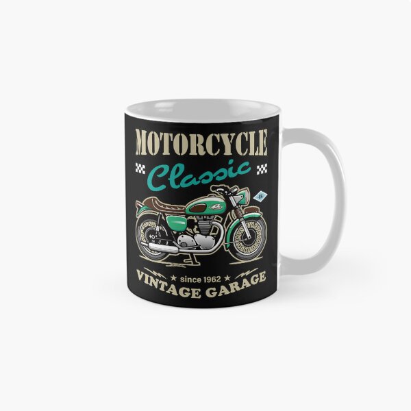 Item preview, Candy Color Vintage Motorcycle - Retro Classic Bike Illustration_GREEN_BK designed and sold by AckeeWolf.