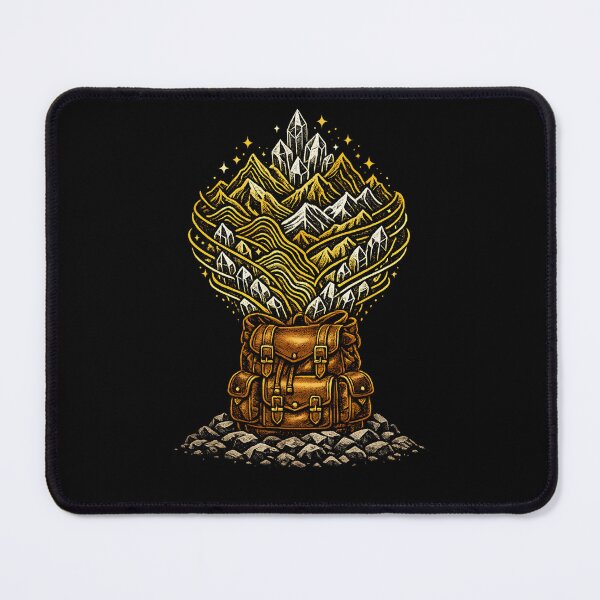 Item preview, Adventure Backpack & Crystal Mountains - Engraving Art designed and sold by ArtoryWorks.