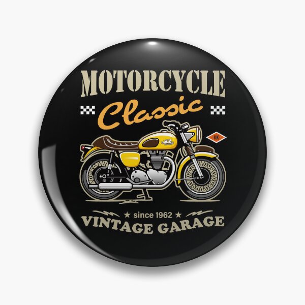 Item preview, Candy Color Vintage Motorcycle - Retro Classic Bike Illustration_YELLOW_BK designed and sold by AckeeWolf.
