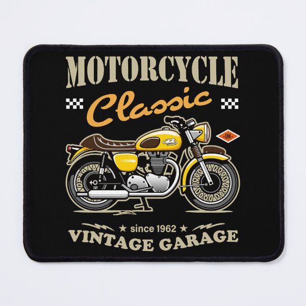 Item preview, Candy Color Vintage Motorcycle - Retro Classic Bike Illustration_YELLOW_BK designed and sold by AckeeWolf.