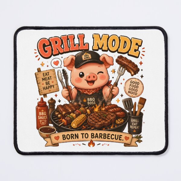 Item preview, Cute BBQ Pig Kawaii T-Shirt | Grill Mode BBQ Lover Funny Pig Chef Gift designed and sold by Snackwear Apparel.