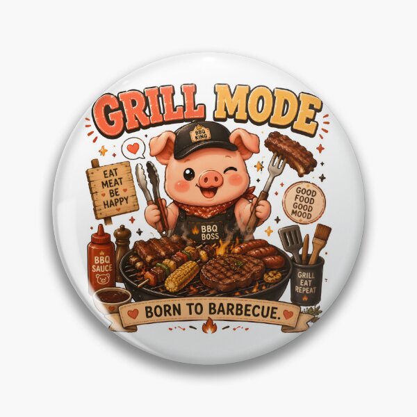Item preview, Cute BBQ Pig Kawaii T-Shirt | Grill Mode BBQ Lover Funny Pig Chef Gift designed and sold by Snackwear Apparel.