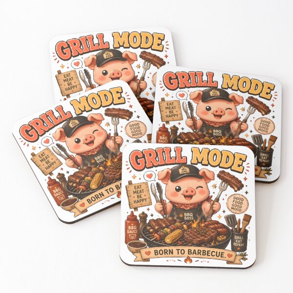 Item preview, Cute BBQ Pig Kawaii T-Shirt | Grill Mode BBQ Lover Funny Pig Chef Gift designed and sold by Snackwear Apparel.