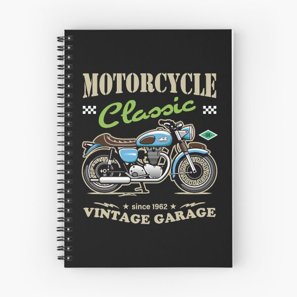 Item preview, Candy Color Vintage Motorcycle - Retro Classic Bike Illustration_BLUE_BK designed and sold by AckeeWolf.