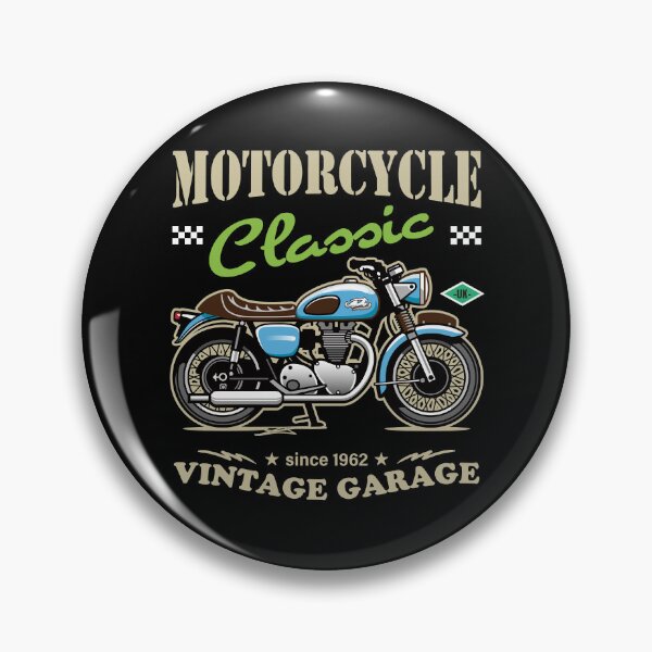 Item preview, Candy Color Vintage Motorcycle - Retro Classic Bike Illustration_BLUE_BK designed and sold by AckeeWolf.