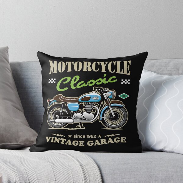 Item preview, Candy Color Vintage Motorcycle - Retro Classic Bike Illustration_BLUE_BK designed and sold by AckeeWolf.