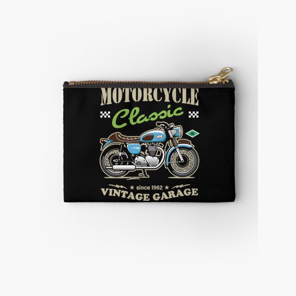 Item preview, Candy Color Vintage Motorcycle - Retro Classic Bike Illustration_BLUE_BK designed and sold by AckeeWolf.