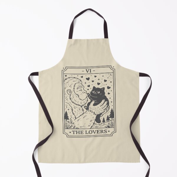 Item preview, The Lovers Tarot Card - Cute Bigfoot and Black Cat. #2 designed and sold by EunsooLee.