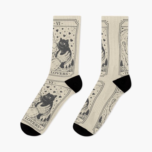 Item preview, The Lovers Tarot Card - Cute Bigfoot and Black Cat. #2 designed and sold by EunsooLee.