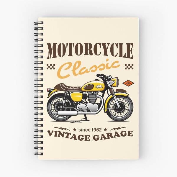 Item preview, Candy Color Vintage Motorcycle - Retro Classic Bike Illustration_YELLOW_WH designed and sold by AckeeWolf.