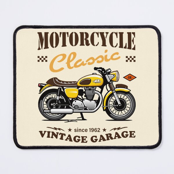 Item preview, Candy Color Vintage Motorcycle - Retro Classic Bike Illustration_YELLOW_WH designed and sold by AckeeWolf.