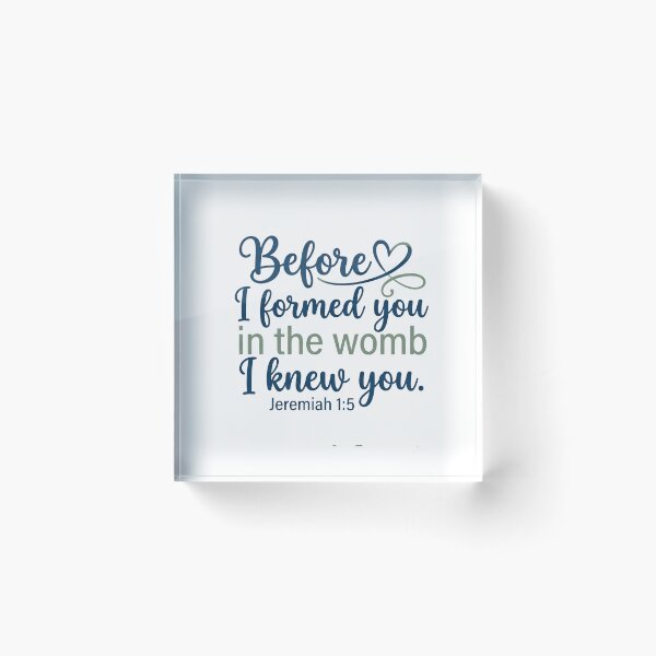 Item preview, Before I formed you in the womb I knew you - Jeremiah 1:5 Script Faith Graphic designed and sold by Faithloveshop.