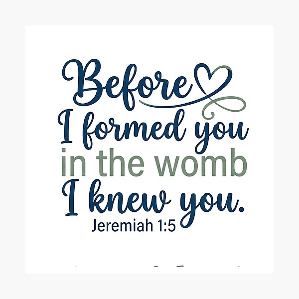 Item preview, Before I formed you in the womb I knew you - Jeremiah 1:5 Script Faith Graphic designed and sold by Faithloveshop.