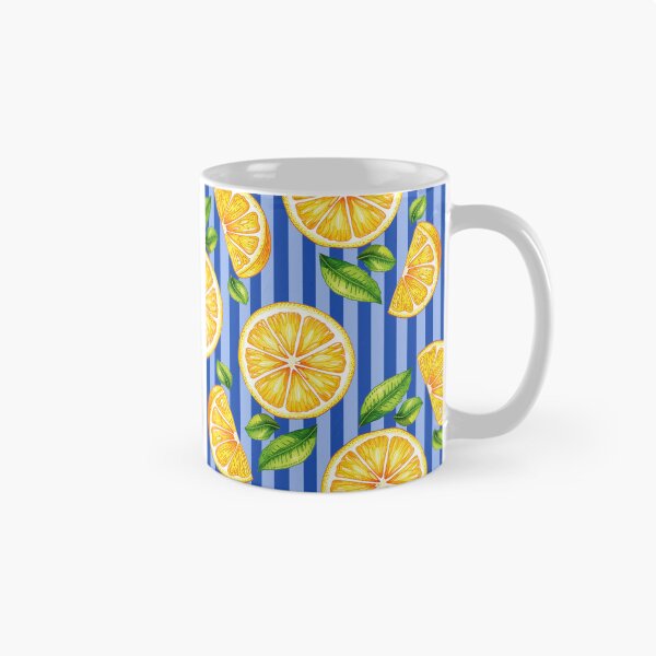 Item preview, pattern of lemons and blue stripes designed and sold by 21ayh.