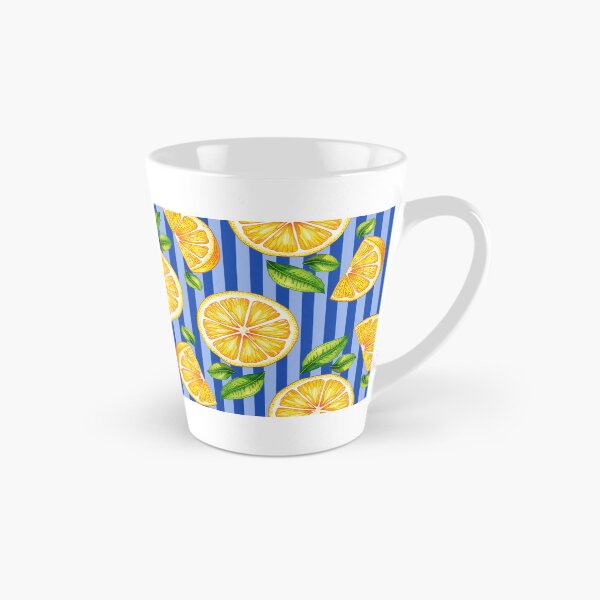Item preview, pattern of lemons and blue stripes designed and sold by 21ayh.