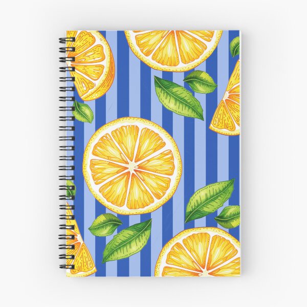 Item preview, pattern of lemons and blue stripes designed and sold by 21ayh.
